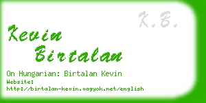 kevin birtalan business card